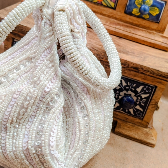 Ethnic Handmade Clutch with bead work. - Picture 2 of 4